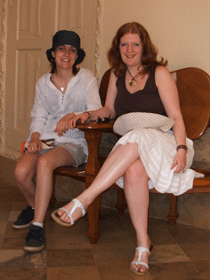Chris and Lizzie in a Gaudi chair