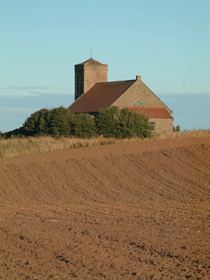 Church in fields