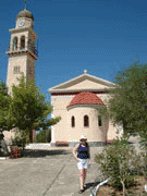Lizzie in front of the church where I proposed