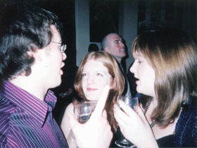Nick entertains the ladies